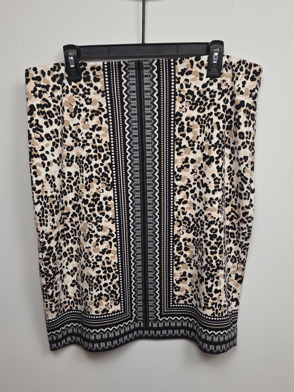 Talbots Classic Beige Black Pink Leopard Animal Print Skirt Office Career - 14